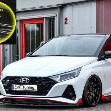 LAMA SOTTOPARAURTI ANTERIORE CON ALETTE PER HYUNDAI I20 N CARBON LOOK INGO NOAK TUNING