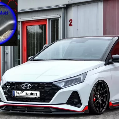 LAMA SOTTOPARAURTI ANTERIORE CON ALETTE PER HYUNDAI I20 N NERO OPACO INGO NOAK TUNING