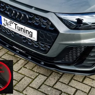 LAMA SOTTOPARAURTI ANTERIORE AUDI A1 GB MK2 CON S-LINE NERO LUCIDO INGO NOAK TUNING