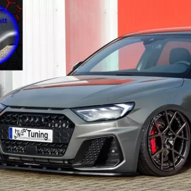 LAMA SOTTOPARAURTI ANTERIORE AUDI A1 GB MK2 CON S-LINE NERO OPACO INGO NOAK TUNING