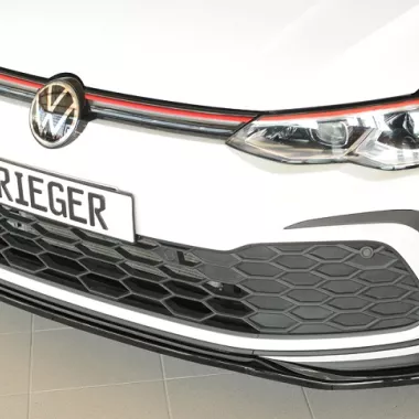 LAMA SOTTOPARAURTI ANTERIORE PER VW GOLF MK8 GTI / GTD / GTE NERO LUCIDO RIEGER TUNING