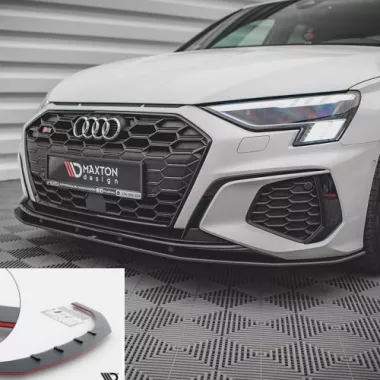 LAMA SOTTOPARAURTI ANTERIORE STREET PRO MAXTON DESIGN PER AUDI S3 8Y SPORTBACK (BORDO ROSSO)