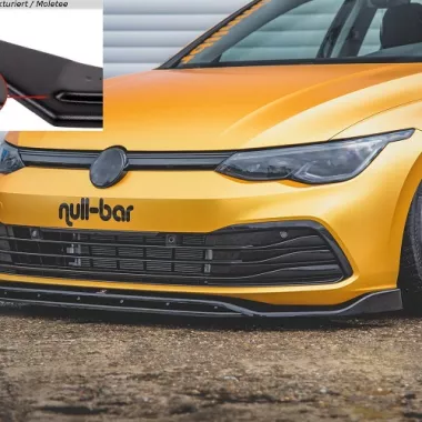 LAMA SOTTOPARAURTI ANTERIORE V.2 MAXTON DESIGN PER VW GOLF MK8 STANDARD NERO OPACO