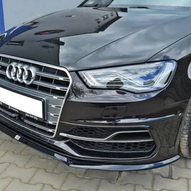 LAMA SOTTOPARAURTI ANTERIORE MAXTON DESIGN PER AUDI A3 8V PRE-RESTYLING CON S-LINE CARBON LOOK