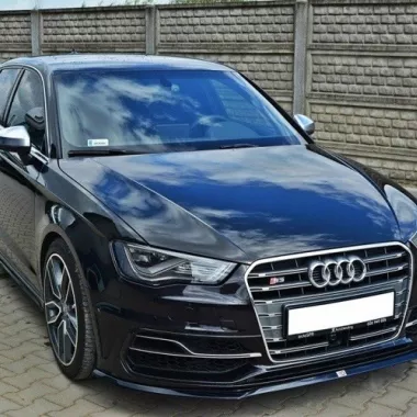 LAMA SOTTOPARAURTI ANTERIORE MAXTON DESIGN PER AUDI A3 8V PRE-RESTYLING CON S-LINE NERO OPACO