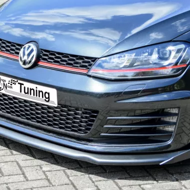 LAMA SOTTOPARAURTI ANTERIORE V2 BIG VERSION CON ALETTE PER VW GOLF 7 GTI / GTD NERO OPACO INGO NOAK TUNING