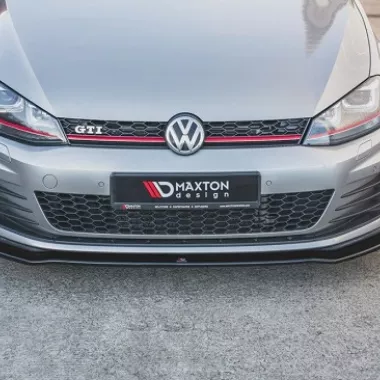 LAMA SOTTOPARAURTI ANTERIORE V.2 MAXTON DESIGN PER VW GOLF MK7 GTD NERO LUCIDO