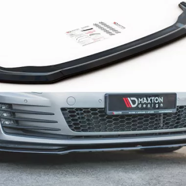 LAMA SOTTOPARAURTI ANTERIORE V.2 MAXTON DESIGN PER VW GOLF MK7 GTD NERO OPACO