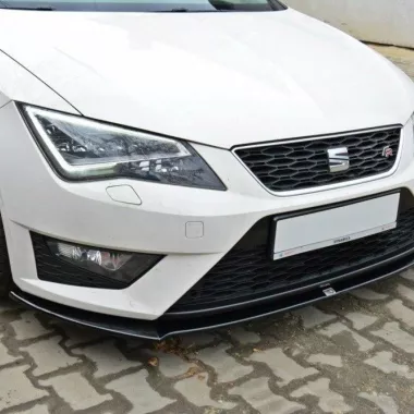 LAMA SOTTOPARAURTI ANTERIORE MAXTON DESIGN PER SEAT LEON FR 5F MK3 PRE-RESTYLING NERO OPACO