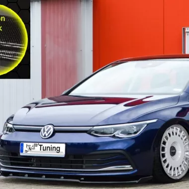 LAMA SOTTOPARAURTI ANTERIORE CON ALETTE VW GOLF MK8 CARBON LOOK INGO NOAK TUNING