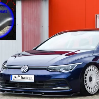 LAMA SOTTOPARAURTI ANTERIORE CON ALETTE VW GOLF MK8 NERO OPACO INGO NOAK TUNING