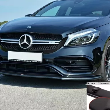LAMA SOTTOPARAURTI ANTERIORE V.1 MAXTON DESIGN PER MERCEDES CLASSE A W176 AMG FACELIFT NERO OPACO