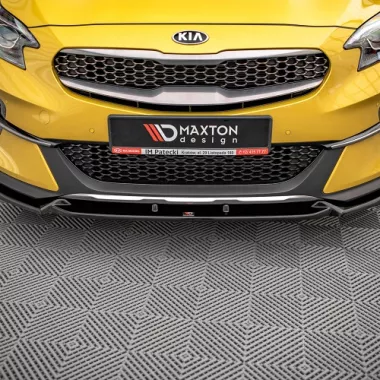 SPLITTER LAMA SOTTOPARAURTI ANTERIORE MAXTON DESIGN PER KIA XCEED MK1 NERO LUCIDO
