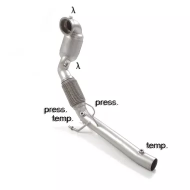 SCARICO SPORTIVO DOWNPIPE CON KAT 200 CELLE RAGAZZON PER VW POLO AW GTI RESTYLING