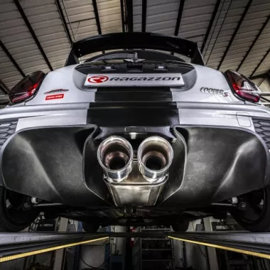 SCARICO FINALE SPORTIVO SILENZIATO RAGAZZON PER MINI COOPER F56 JCW 2.0 231CV TERMINALI CENTRALI 2/129MM SPORT LINE