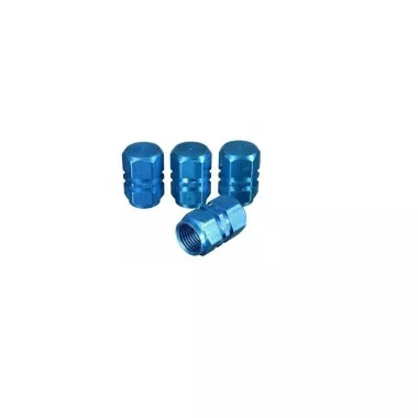SET 4 TAPPI COPRIVALVOLA IN METALLO COLORE BLU