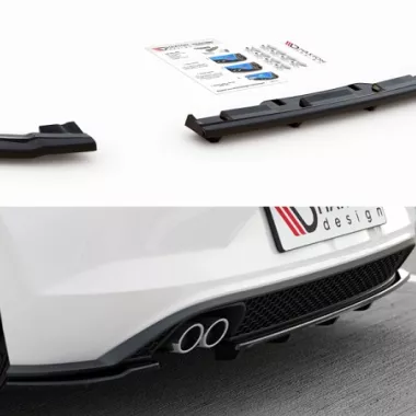 SOTTODIFFUSORE POSTERIORE CON BARRE VERTICALI PER VW POLO AW GTI PRE-RESTYLING NERO LUCIDO MAXTON DESIGN