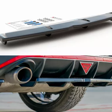 SOTTODIFFUSORE CENTRALE (CON BARRE) NERO LUCIDO MAXTON DESIGN PER HYUNDAI I30 N (MK3) PRE-RESTYLING FASTBACK