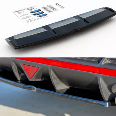 SOTTODIFFUSORE CENTRALE NERO LUCIDO MAXTON DESIGN PER HYUNDAI I30 N (MK3) PRE-RESTYLING FASTBACK