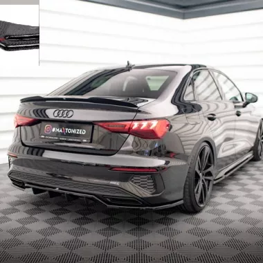 SOTTODIFFUSORE POSTERIORE PER AUDI A3 8Y SEDAN CON S-LINE CARBON LOOK MAXTON DESIGN