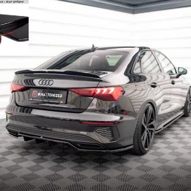 SOTTODIFFUSORE POSTERIORE PER AUDI A3 8Y SEDAN CON S-LINE NERO LUCIDO MAXTON DESIGN