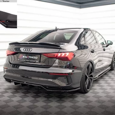 SOTTODIFFUSORE POSTERIORE PER AUDI A3 8Y SEDAN CON S-LINE NERO OPACO MAXTON DESIGN