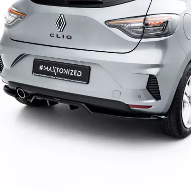 SOTTODIFFUSORE POSTERIORE PER RENAULT CLIO MK5 RESTYLING STANDARD NERO LUCIDO MAXTON DESIGN