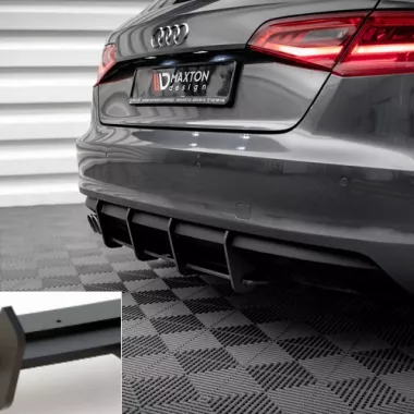 SOTTODIFFUSORE RACING MAXTON DESIGN PER AUDI A3 8V SPORTBACK PRE RESTYLING NO S-LINE NERO OPACO
