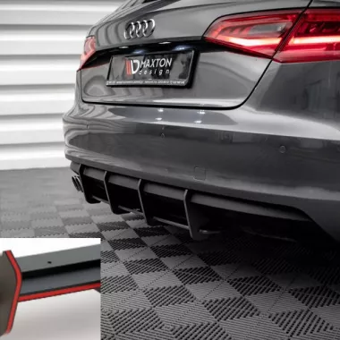 SOTTODIFFUSORE RACING MAXTON DESIGN PER AUDI A3 8V SPORTBACK PRE RESTYLING NO S-LINE ROSSO