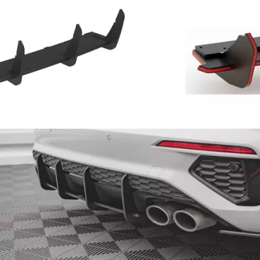 SOTTODIFFUSORE STREET PRO MAXTON DESIGN PER AUDI S3 8Y SPORTBACK (ROSSO)