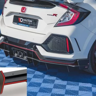 SOTTODIFFUSORE POSTERIORE RACING DURABILITY PER HONDA CIVIC X MK10 TYPE R MAXTON DESIGN (ROSSO)