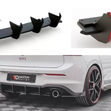 SOTTODIFFUSORE RACING V.1 MAXTON DESIGN PER VW GOLF MK8 GTI (ROSSO E NERO)
