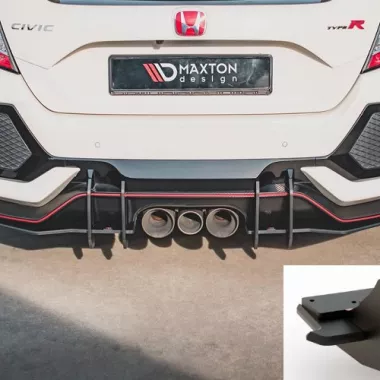 SOTTODIFFUSORE POSTERIORE RACING DURABILITY V.2 PER HONDA CIVIC X MK10 TYPE R MAXTON DESIGN (ROSSO E NERO)