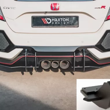 SOTTODIFFUSORE POSTERIORE RACING DURABILITY V.2 PER HONDA CIVIC X MK10 TYPE R MAXTON DESIGN (NERO)
