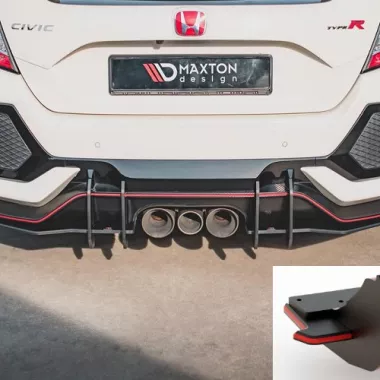 SOTTODIFFUSORE POSTERIORE RACING DURABILITY V.2 PER HONDA CIVIC X MK10 TYPE R MAXTON DESIGN (ROSSO)