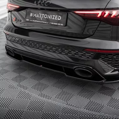 SOTTODIFFUSORE POSTERIORE PER AUDI RS3 8Y SPORTBACK PRE-RESTYLING NERO LUCIDO MAXTON DESIGN
