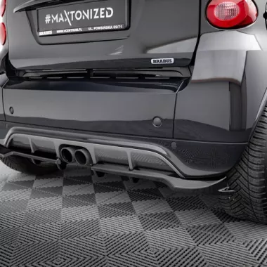 SOTTODIFFUSORE POSTERIORE PER SMART BRABUS FORTWO C451 FACELIFT NERO LUCIDO MAXTON DESIGN