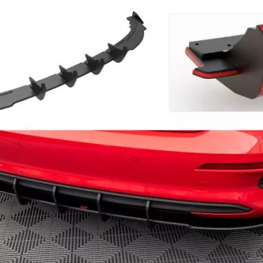 SOTTODIFFUSORE STREET PRO + FLAPS MAXTON DESIGN PER AUDI A3 8Y SPORTBACK (NO S-LINE) (ROSSO)