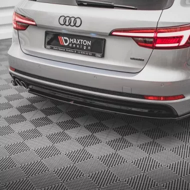 SOTTODIFFUSORE V.2 NERO LUCIDO MAXTON DESIGN PER AUDI A4 B9 AVANT S-LINE PRE RESTYLING (DOPPIA USCITA SX)