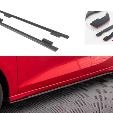 COPPIA SOTTOMINIGONNE STREET PRO MAXTON DESIGN PER AUDI A3 8Y SPORTBACK (NO S-LINE) (BORDO ROSSO)