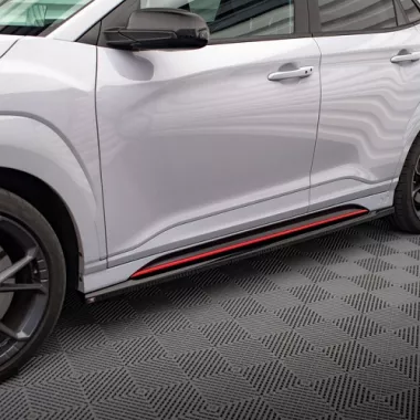 COPPIA SOTTOMINIGONNE V.1 MAXTON DESIGN NERE LUCIDE PER HYUNDAI KONA N MK1 PRE-RESTYLING