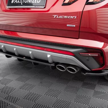 SOTTODIFFUSORE POSTERIORE CON BARRE VERTICALI PER HYUNDAI TUCSON MK4 N-LINE NERO LUCIDO MAXTON DESIGN