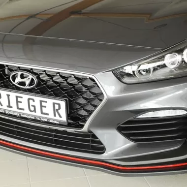 LAMA SOTTOPARAURTI ANTERIORE RIEGER TUNING NERA OPACA PER HYUNDAI I30N MK3 HATCHBACK/FASTBACK PRE-RESTYLING