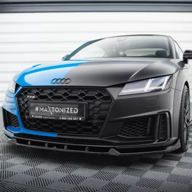 LAMA SOTTOPARAURTI ANTERIORE V.1 MAXTON DESIGN PER AUDI TT 8S S-LINE RESTYLING NERO LUCIDO
