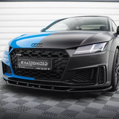 LAMA SOTTOPARAURTI ANTERIORE V.2 MAXTON DESIGN PER AUDI TT 8S S-LINE RESTYLING NERO LUCIDO