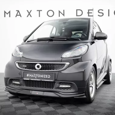 LAMA SOTTOPARAURTI ANTERIORE MAXTON DESIGN PER SMART BRABUS FORTWO C451 FACELIFT NERO LUCIDO