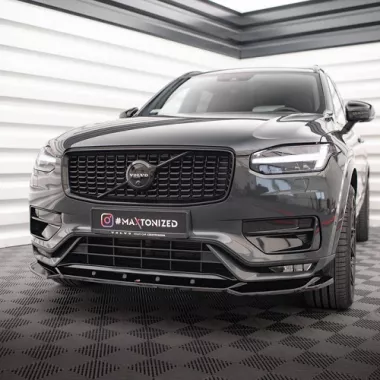 LAMA SOTTOPARAURTI ANTERIORE V.1 MAXTON DESIGN PER VOLVO XC90 R-DESIGN MK2 RESTYLING NERA LUCIDA