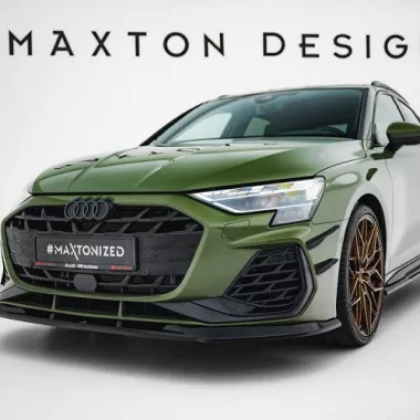 LAMA SOTTOPARAURTI ANTERIORE V.1 MAXTON DESIGN PER AUDI S3 8Y FACELIFT SPORTBACK NERO LUCIDO
