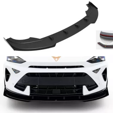 LAMA SOTTOPARAURTI ANTERIORE + FLAPS STREET PRO MAXTON DESIGN PER CUPRA FORMENTOR MK1 FACELIFT (BORDO ROSSO)