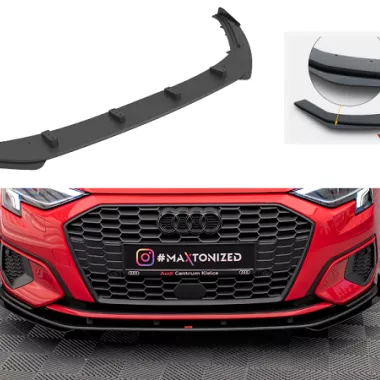 LAMA SOTTOPARAURTI ANTERIORE STREET PRO + FLAPS MAXTON DESIGN PER AUDI A3 8Y SPORTBACK (NO S-LINE)